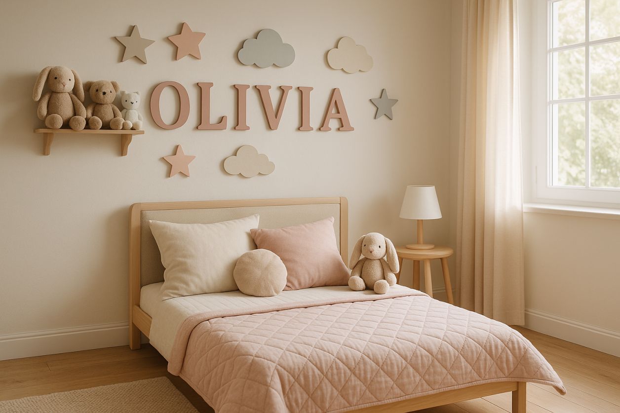 Déco murale enfant : prénom en vedette