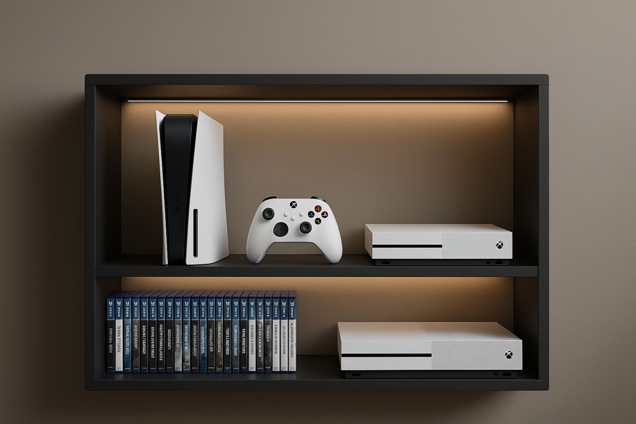 Étagère jeux vidéo design ultra stylée