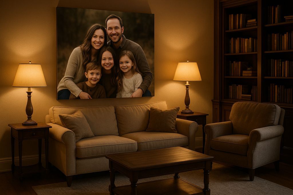 Portrait de famille sur toile unique
