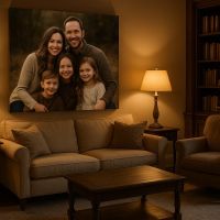 Portrait de famille sur toile unique