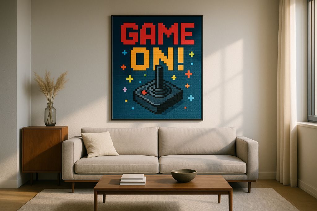 Affiche rétro gaming : style pixel culte