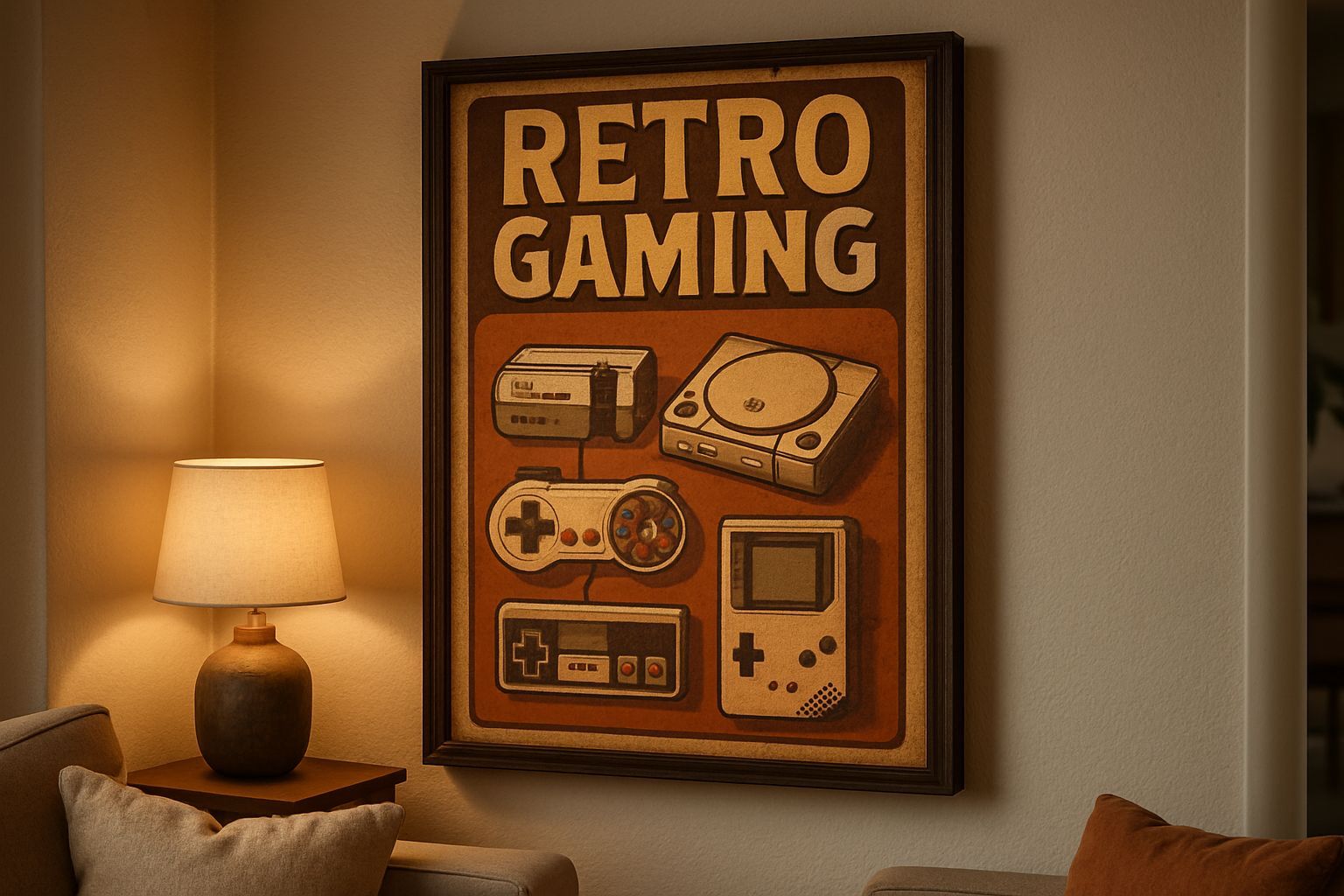 Affiche rétro gaming : style pixel culte