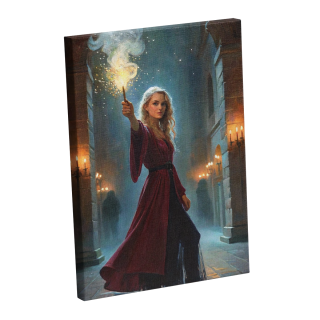 painting La sorcière des flammes éclairées