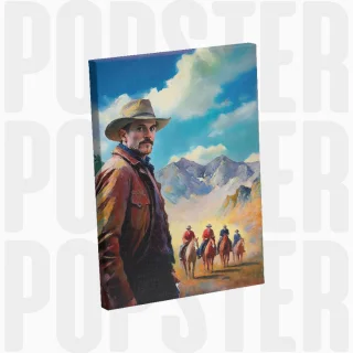 painting Le cavalier des plaines sauvages
