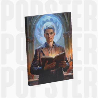 painting L'énigme du grimoire lumineux