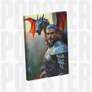 painting Le chevalier et le dragon céleste