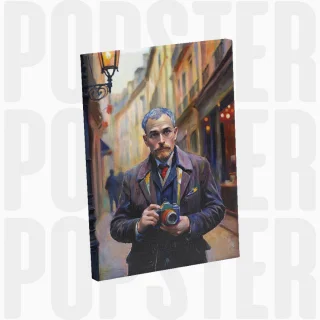 painting L'homme à la caméra dorée