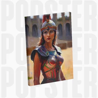 painting La gladiatrice des sables éternels