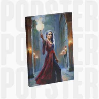 painting La sorcière des flammes éclairées